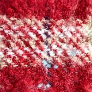 Burberry Red, Off white Patterned Scarf